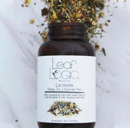 Lactation Loose Leaf Tea Amber Refillable Jar 100% Organic